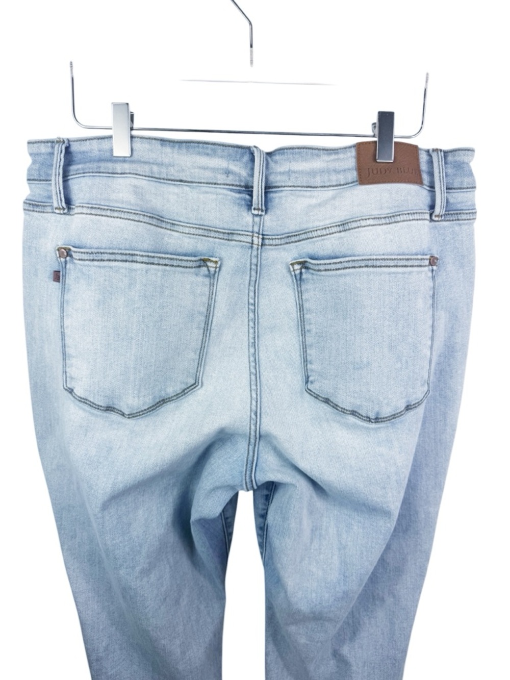 Judy Blue Bootcut Jeans 18W Plus Size Light Wash Stretch Denim High Rise Frayed - Picture 6 of 16